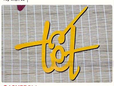 Chữ Tết thư pháp cỡ lớn bằng gỗ 55 - 70cm Kiểu 1 [Gỗ nhẹ - 1 - 2 lớp] CHU-GO-20